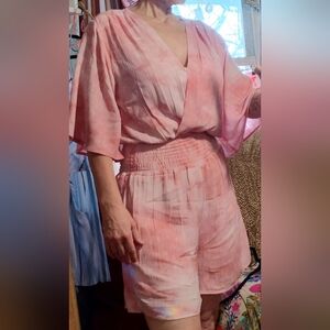 NWT Pink Ruched Fraiche by J Romper Retail $155